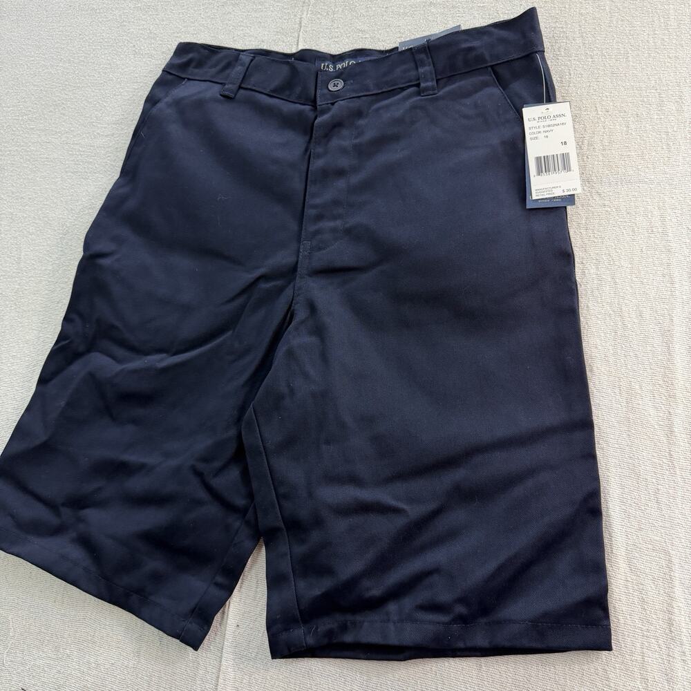 U.S. Polo Assn Twill Hartford Short Boys Size 18 Classic Navy NWT